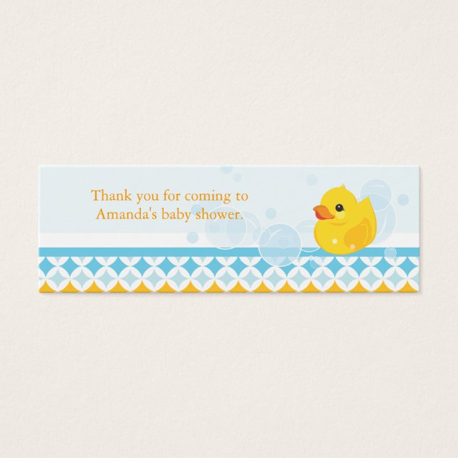Rubber Ducky Baby Shower Favour Tag (Front)