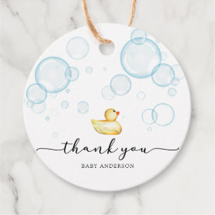 Rubber Ducky Baby Shower Favour Tags