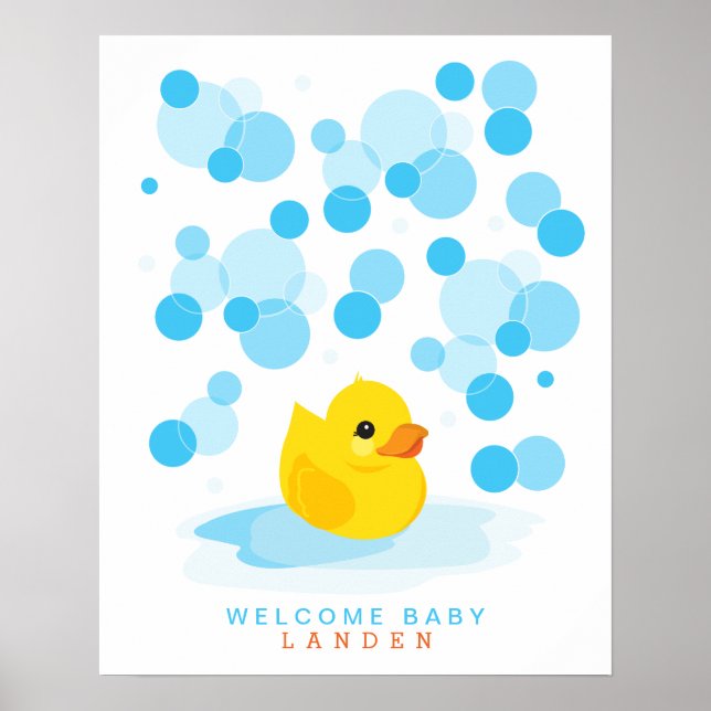 Rubber Ducky | Baby shower guest book Print (Front)