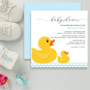 Rubber Ducky Baby Shower Invitation   Cute Yellow 