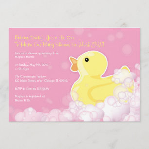 Rubber Ducky - Baby Shower Invitation - Pink!
