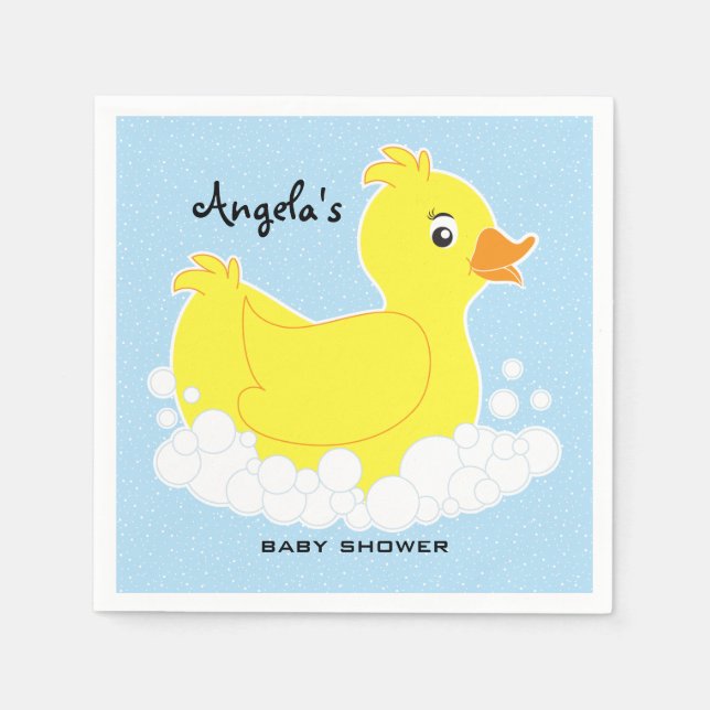 Rubber Ducky Baby Shower Napkins (Front)
