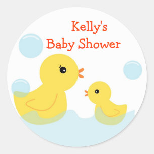 Rubber Ducky Baby Shower Stickers