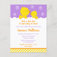 Rubber Ducky Baby Shower Yellow and Purple