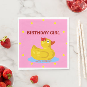 Rubber Ducky Birthday Girl Napkin