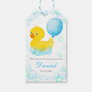 Rubber Ducky Boy First Birthday Thank You Tags