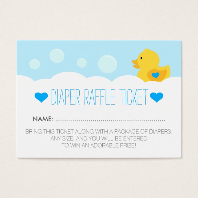 Rubber Ducky Bubble Bath Boy Baby Shower (Front)