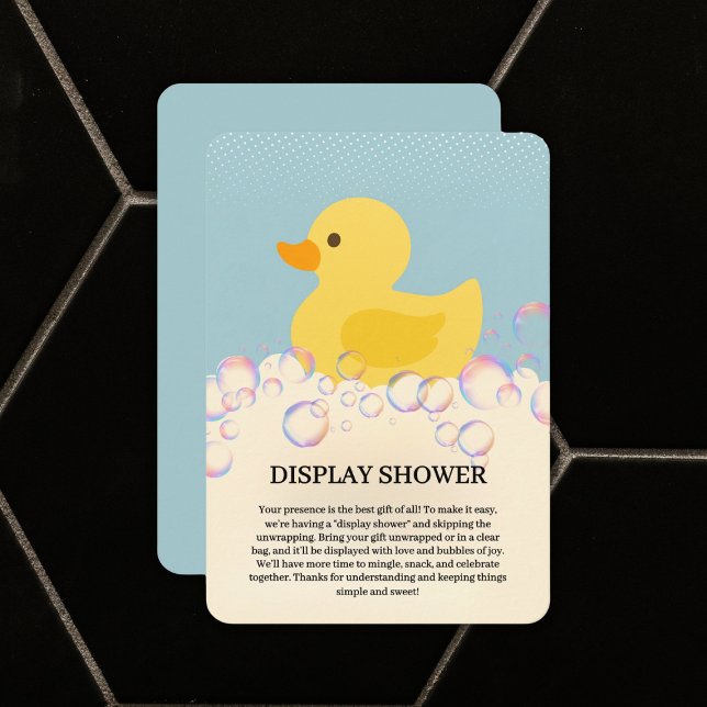 Rubber Ducky Bubbles Baby Shower Enclosure Card (Creator Uploaded)