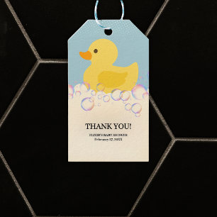 Rubber Ducky Bubbles Baby Shower Gift Tags