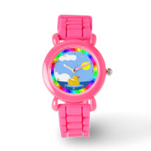 Rubber Ducky, colourful fun design Watch
