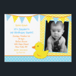 Rubber Ducky Duck Photo Birthday Party Invitations<br><div class="desc">Rubber Ducky Duck Photo Birthday Party Invitations for boy</div>