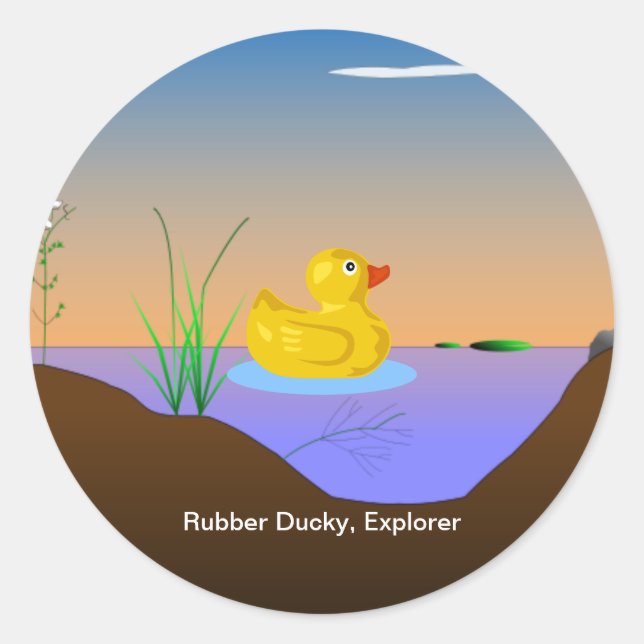 Rubber Ducky, Explorer Classic Round Sticker (Front)