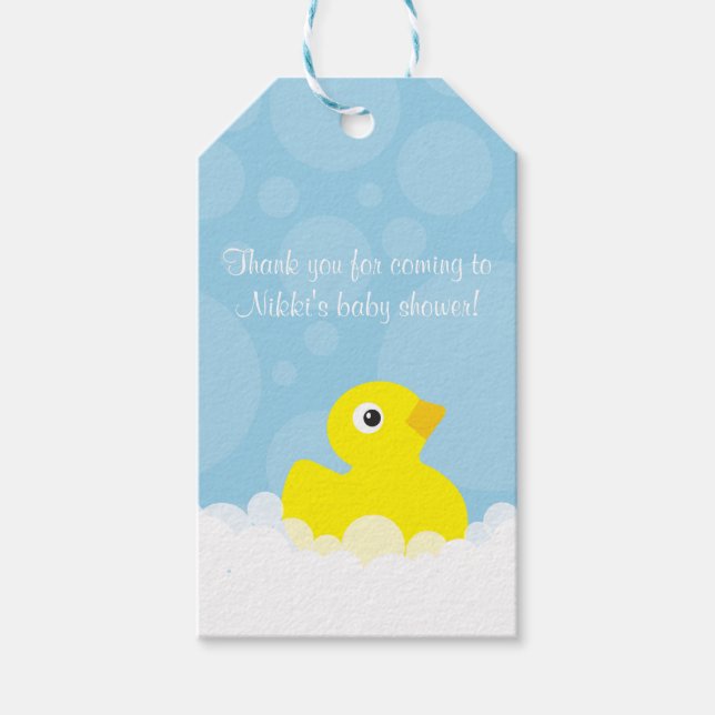 Rubber Ducky Gift Tag - Blue (Front)