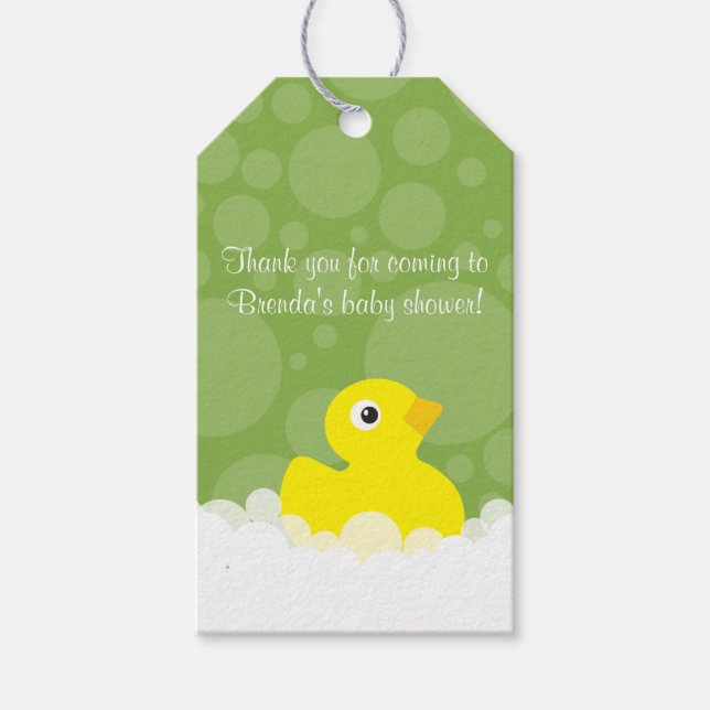 Rubber Ducky Gift Tag - Green (Front)
