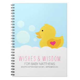 Rubber Ducky Girl Baby Shower Guest Book