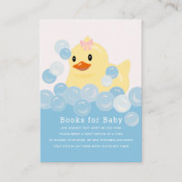 Rubber Ducky Girl Pink Baby Shower Book Request