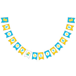 Rubber Ducky Happy 1st Birthday Bunting Banner