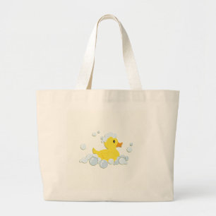 Rubber Ducky in Bubbles Large Tote Bag