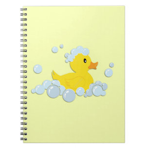 Rubber Ducky in Bubbles Spiral Notebook