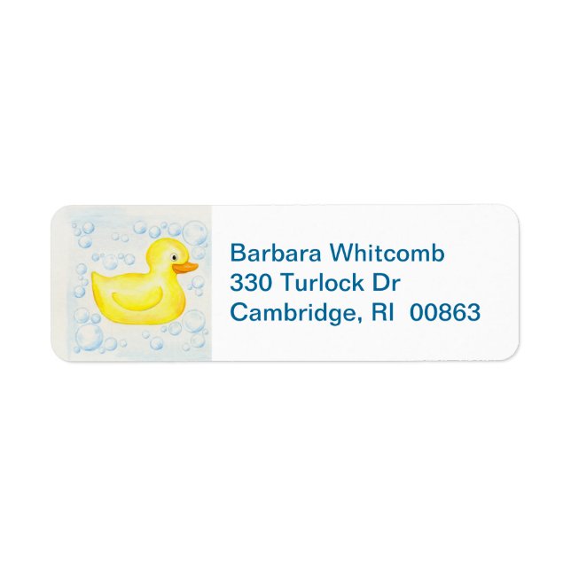 Rubber Ducky return address labels (Front)