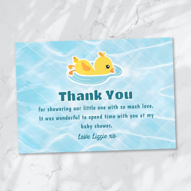 Rubber Ducky Splish Splash Baby Shower Thank You Card (Creator Uploaded)