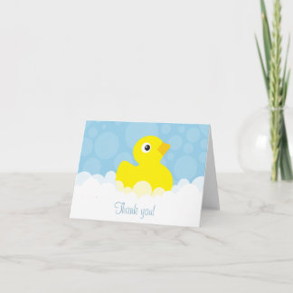 Rubber Ducky Thank You Note - Blue Card