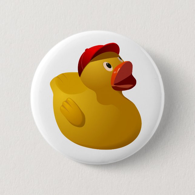 Rubber Ducky with baseball hat - pin (Front)