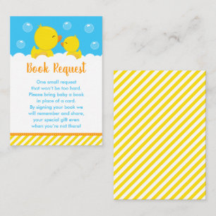 Rubber Ducky Yellow and Blue Book Request Enclosure Card
