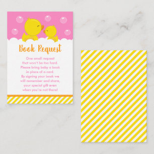 Rubber Ducky Yellow and Pink Book Request Enclosure Card