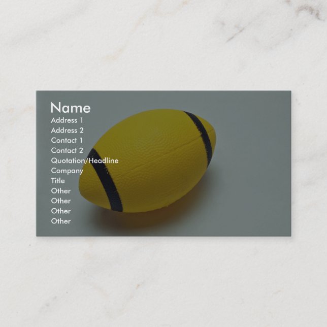 Rubber football business card (Front)