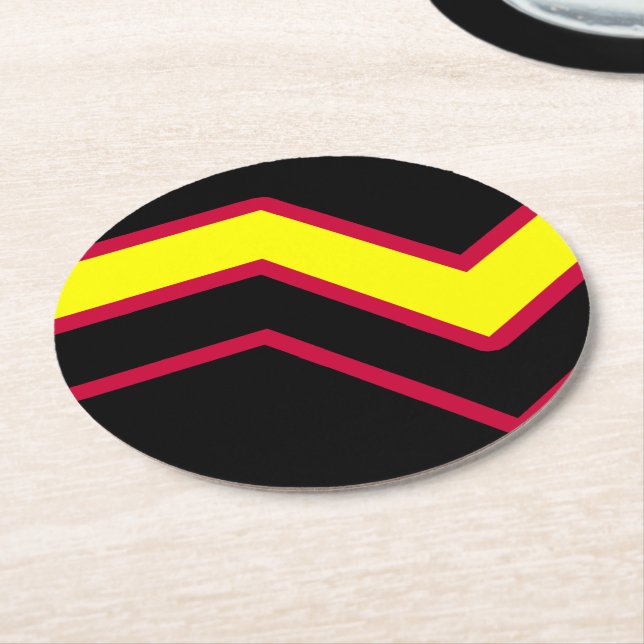 Rubber / Latex Pride Flag Round Paper Coaster (Angled)