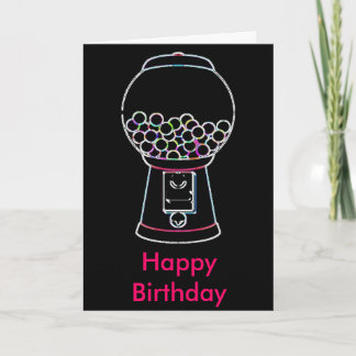 rubber machine Glow, Happy Birthday Card