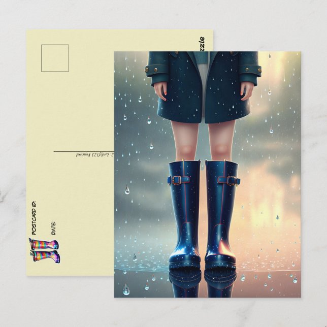 Rubber Rain Boots, Postcrossing  Postcard (Front/Back)