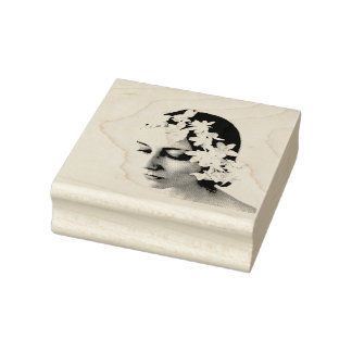 Rubber stamp - flower girl picture