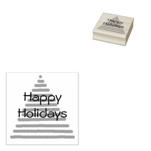 Rubber Stamp - Graphic Tree with Text