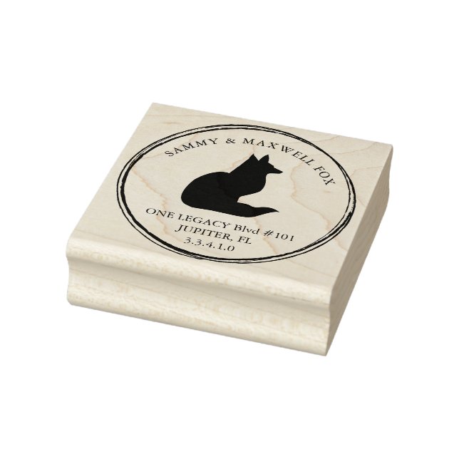 Rubber Stamp Personalised Return Address Fox Theme (Stamp)