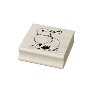 Rubber stamp with vintage Rabbit