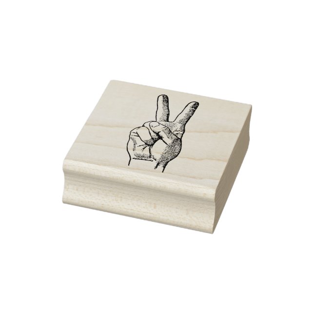 Rubber stamp with vintage Victory Hand Fingers (Stamp)