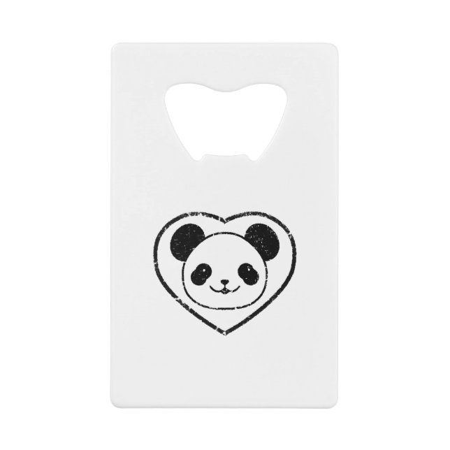 Rubber Stamped Panda Bear And Heart (Front)