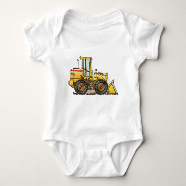 Rubber Tire Loader Construction Equipment Baby Bodysuit (Front)