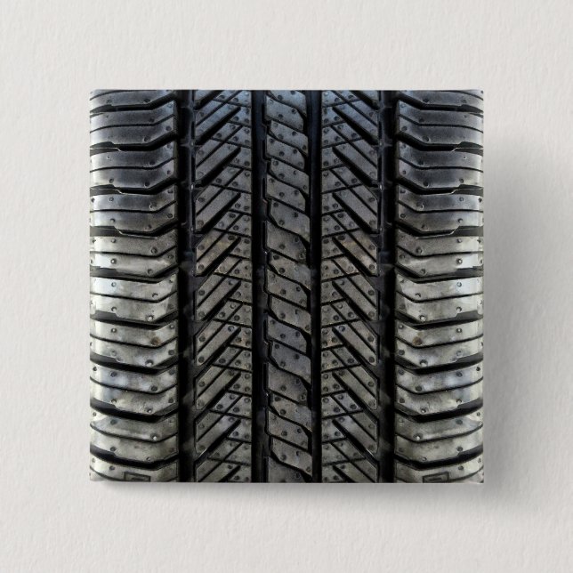 Rubber Tire Thread Automotive Style Decor 15 Cm Square Badge (Front)
