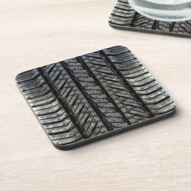 Rubber Tire Thread Automotive Style Decor Coaster (Left Side)