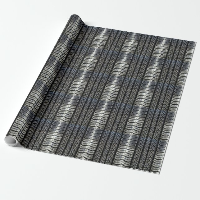 Rubber Tire Thread Automotive Style Decor Wrapping Paper (Unrolled)