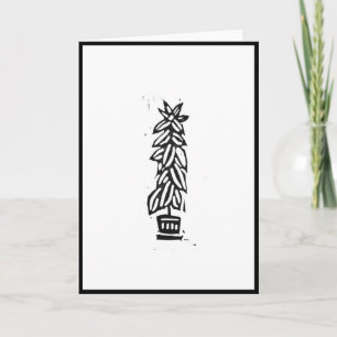 Rubber tree Block print Card