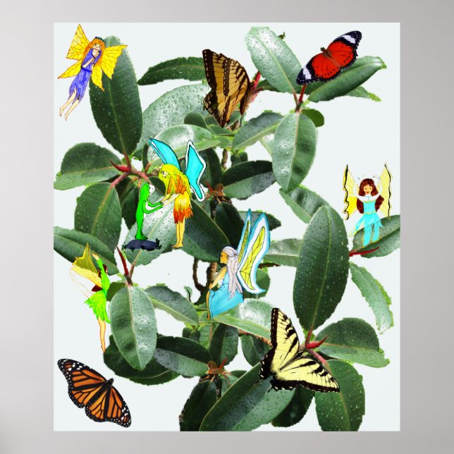 RUBBER TREE FAIRIES AND BUTTERFLIES    POSTER (Front)