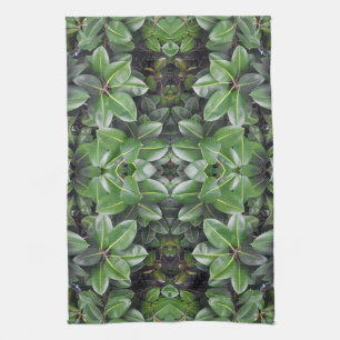 Rubber Tree Leaf Pattern Tea Towel