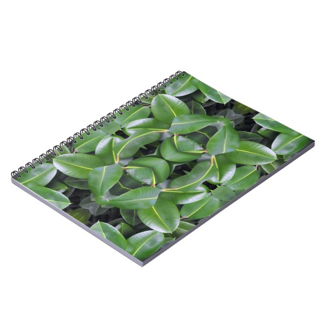 Rubber Tree Pattern Spiral Notebook (Left Side)