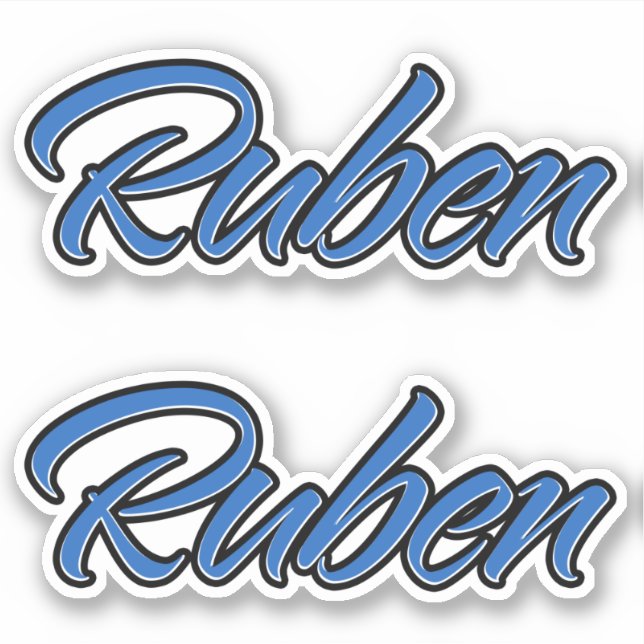 Ruben name blue sticker sticker embroiderset (Front)