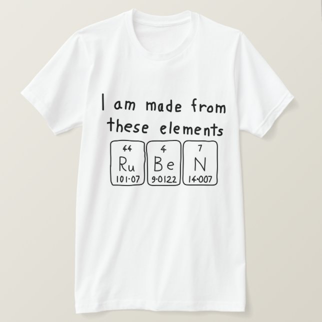 Ruben periodic table name shirt (Design Front)