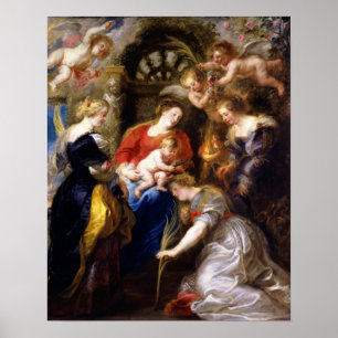 Rubens - Crowning Of Saint Catherine Poster